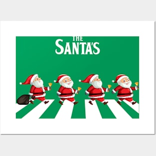 Santa Abbey Road Parody Christmas Posters and Art